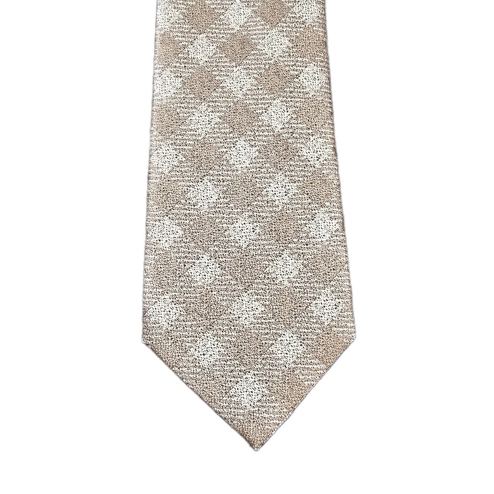 Tom Ford Beige and White Patterned Silk Tie